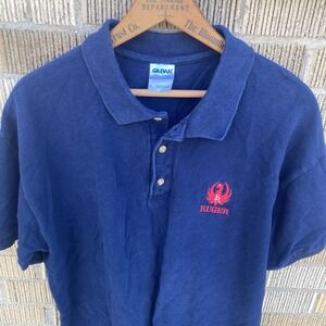 Ruger Men's Large Navy Golf Polo Embroidered Logo‎ Gildan Ultra Cotton